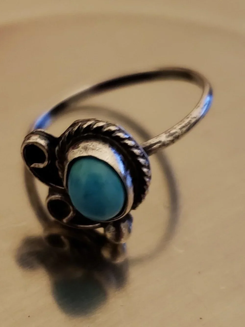 Vintage Handmade Southwest Native American Turquoise Sterling Silver Ring